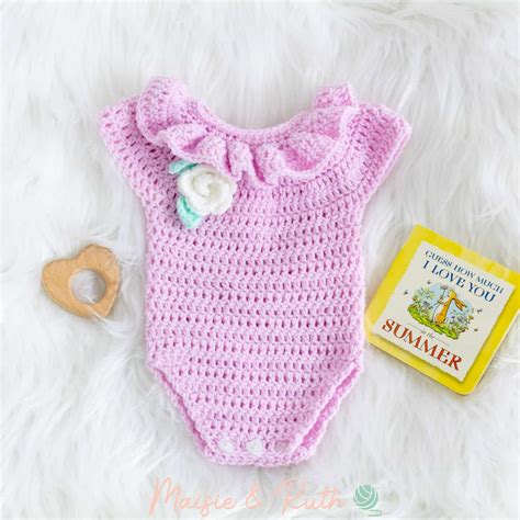 Crochet Baby Romper The Freya Frilly Romper Maisie And Ruth