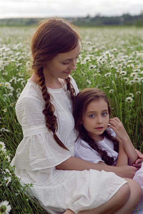 Mother With Daughter In A White Dress And Hat Stand Photograph By Elena Saulich Fine Art America