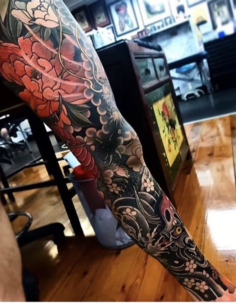 The Beautiful And Blessed Leg Sleeve Tattoo Traditional