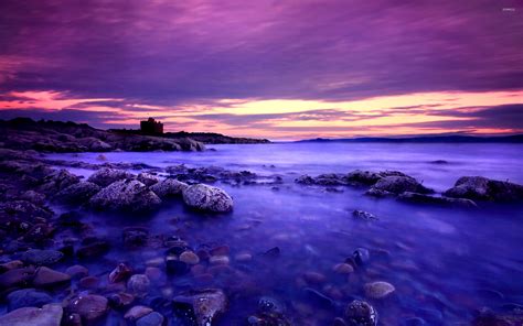 Konsep Purple Beach Sunset Paling Top