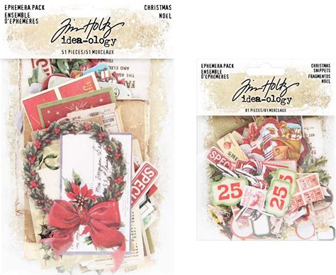 Tim Holtz Idea Ology 2019 Christmas Ephemera Pack And Christmas Snippets