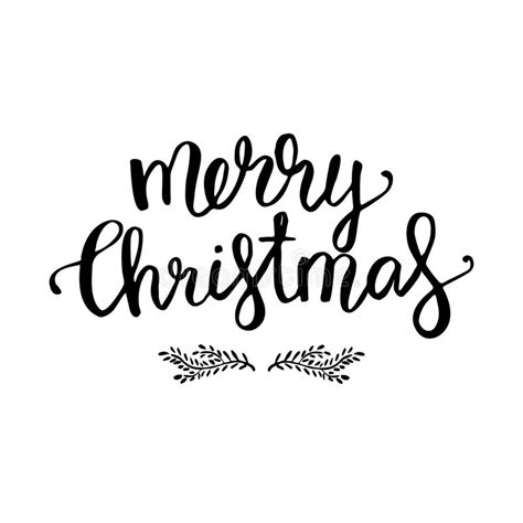 Merry Christmas Text Calligraphic Lettering Stock Vector