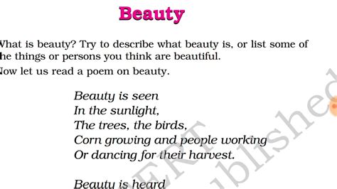 Class 6th Beauty Poem With Questions Answers Full Explaination Youtube