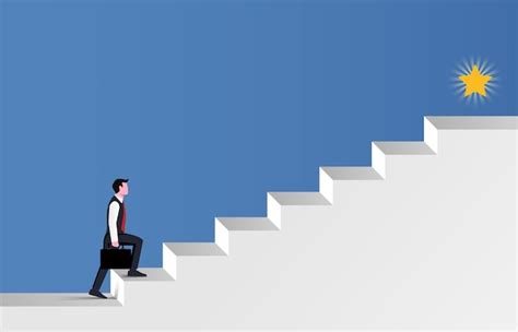 Premium Vector Businessman Walking The Stair For Success Symbol