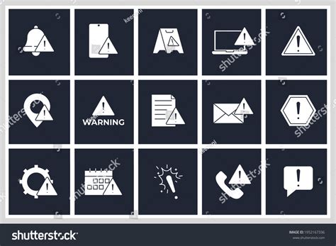 Set Warning Sign Icon Warnings Pack Stock Vector Royalty Free