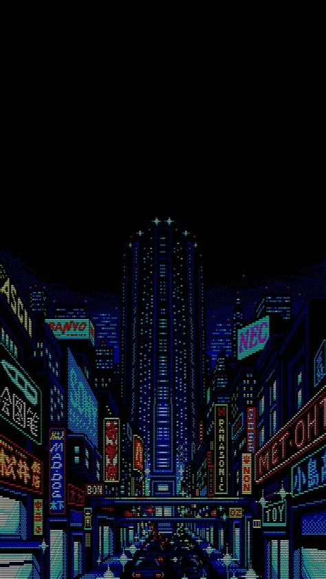 √ Pixel Cityscape Wallpaper