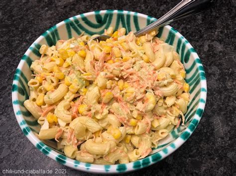 Japanischer Nudelsalat Macaroni Salada Chili Und Ciabatta