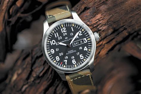 The hamilton khaki field automatic applies very stylish syringe hands for both hour and minute that have a nice long and thin pointer at the ends. Introducing - Hamilton Khaki Field Day-Date 42mm ...