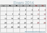 Calendario Enero 2014 en formato pdf - Calendario Para Imprimir Enero ...