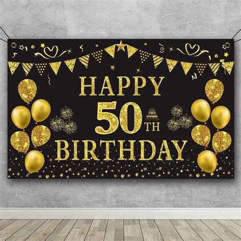 59 X 36 Fts Happy Birthday Party Banner 50th Birthday Etsy