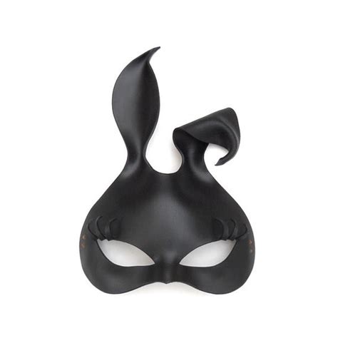 bunny rabbit black leather mask with lashes sexy by lmemasks