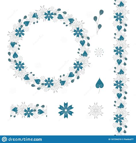 Circle Of Winter Flowerswreathborderwreath Of Winter Flowers For