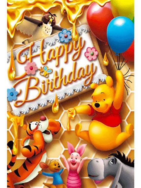 Disney Winnie the Pooh Honey Birthday 3D Lenticular Card #Disney #