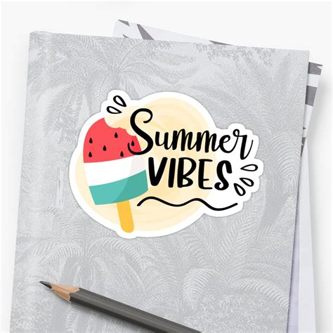 Sticker Summer Vibes Par Bidroch Redbubble