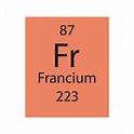 símbolo de francio. elemento químico de la tabla periódica. ilustración ...