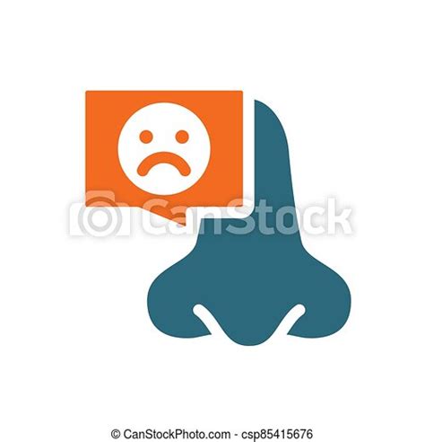 Nose With Sad Face In Chat Bubble Colored Icon Diseased Of Nose And