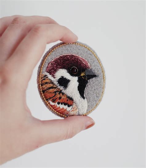 Sparrow Bird Brooch Handmade Felt Needle Felted Etsy