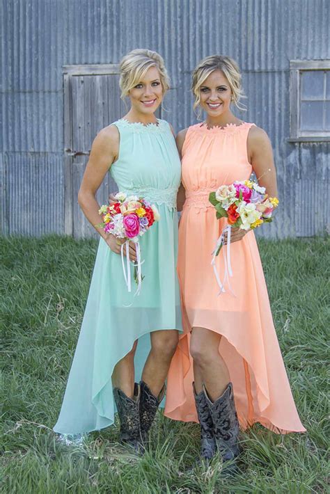 High Low Bridesmaid Dresses For 2016 Summer Fall Country