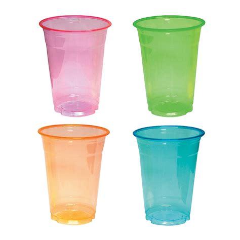 16 Oz Neon Ast Plastic Cups Party Supplies 20 Pieces