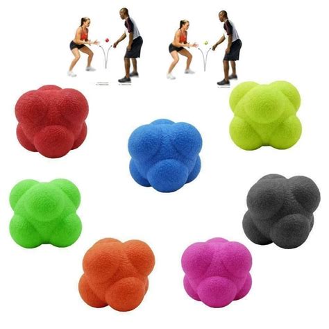 7cm fitness hexagonal reaction ball silicone agility coordination reflex exercise reaction