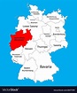 North rhine westphalia state map germany province Vector Image