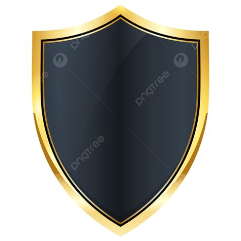Elegant Golden Shield Image Vector Clipart Shield Gold Shield Gold