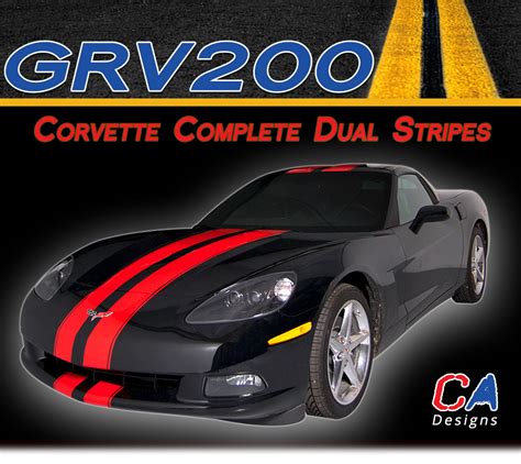 2005 2013 Chevy Corvette Complete Dual Rally Racing Vinyl Stripe Kit Moproauto Professional