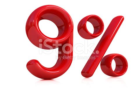 3d Red 9 Nine Percent Stock Photo Royalty Free Freeimages
