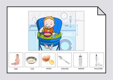 El Bebé Come Puré Con La Cuchara Vocabulario Soyvisual