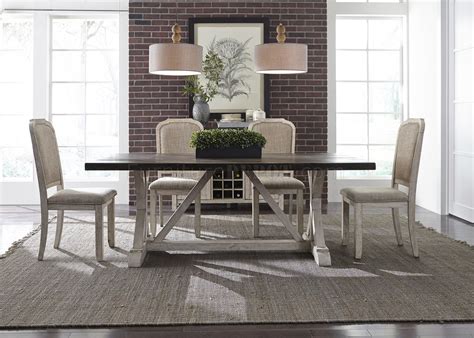 Gray strome 42'' rubberwood solid wood pedestal dining table. Willowrun Dining Table 5Pc Set 619-DR - Weathered Gray ...