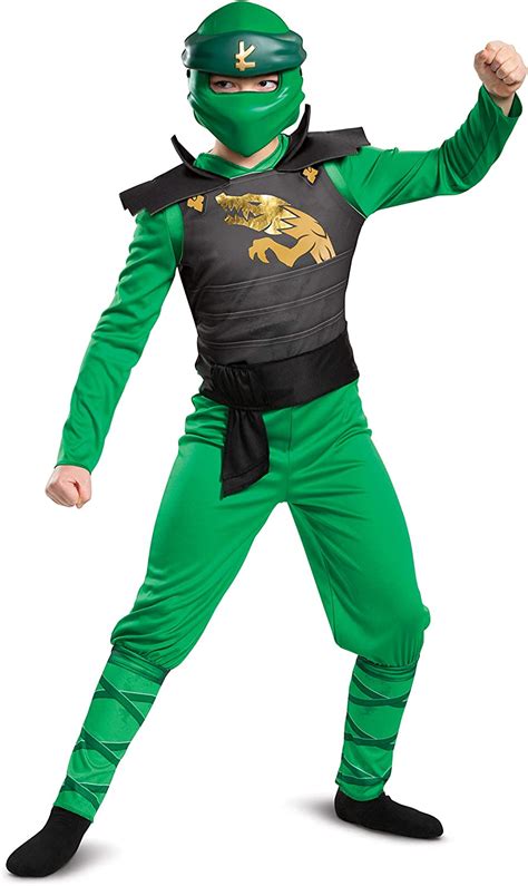 DISGUISE Unisex barn grön Lloyd Ninjago kostym grön ochsvart S
