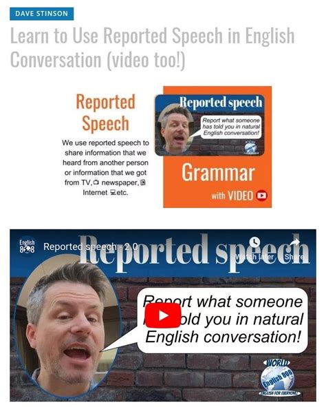 English Grammar Reported Speech With Video Reported Speech Speech