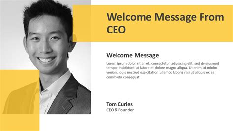 Welcome Message From Ceo Powerpoint Template Ppt Templates