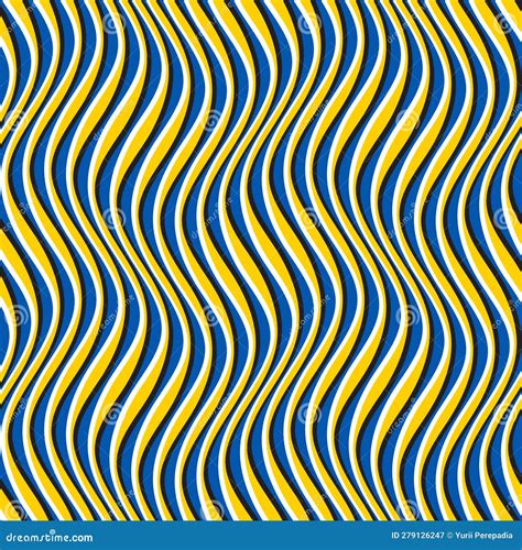 Optical Illusion Seamless Pattern Of Vertical Wavy Stripes Repeatable
