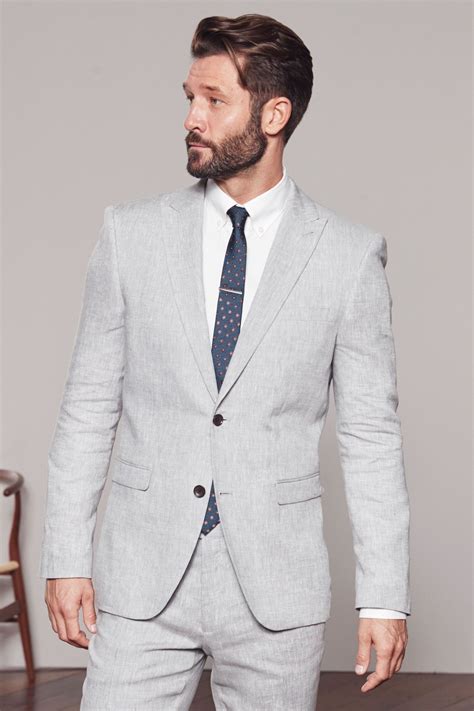 Buy Signature Nova Fides Fabric Linen Suit Linen Suit Grey Suit Men