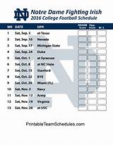 Notre Dame Football Schedule 2017 Printable Photos