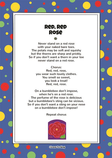 Red Red Rose Kids Video Song With Free Lyrics And Activities Kids