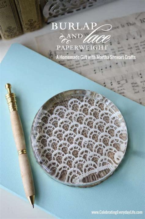 Diy T A Burlap And Lace Paperweight With Martha Stewart
