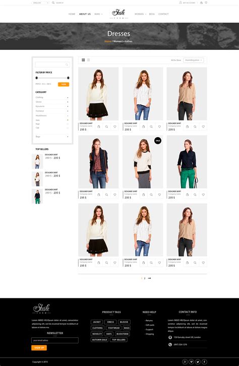 Design Of A Universal Clothing Store Website Template Behance