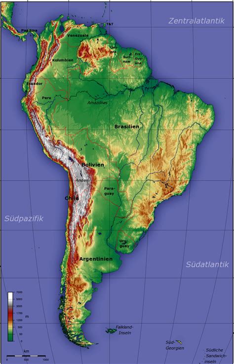 Topography Map Of South America Mission Padamo Aviation