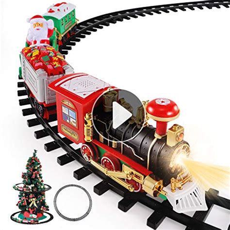 Temi Christmas Train Toys Set Around Tree Electric Railway Train Set W