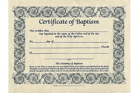 Certificate Of Baptism Church Partner