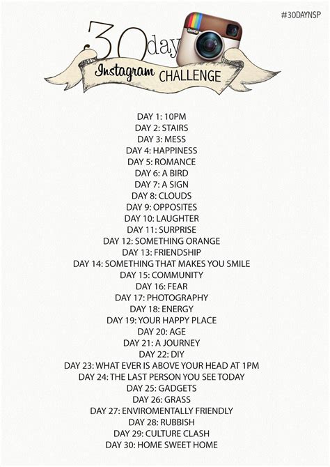 30 Day Instagram Photo Challenge Photo Challenge Instagram 30 Days