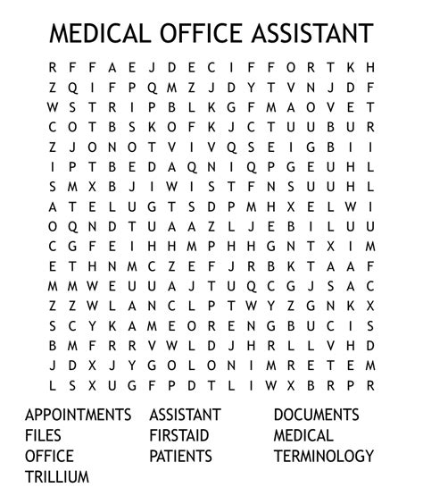 Medical Office Assistant Word Search Wordmint