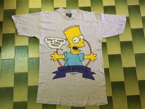 Vintage 90s Bart Simpson T Shirt Homer Simpson The Simpsons Etsy