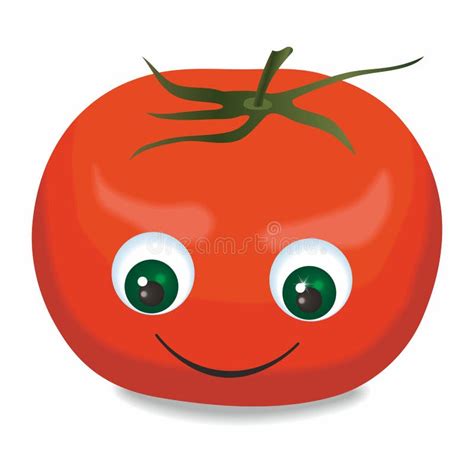 Tomato Cute Vegetable Tomato Cartoon Character Funny Positive And