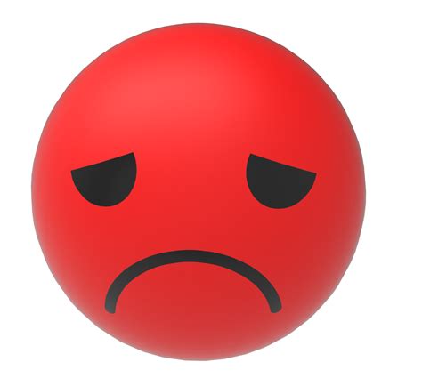 Triste 3d Renderizar Emoji Vermelho 9315165 Png