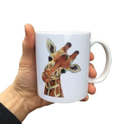 Painted Giraffe Mug Cup Can Be Personalised Etsy Giraffe Mug Mugs