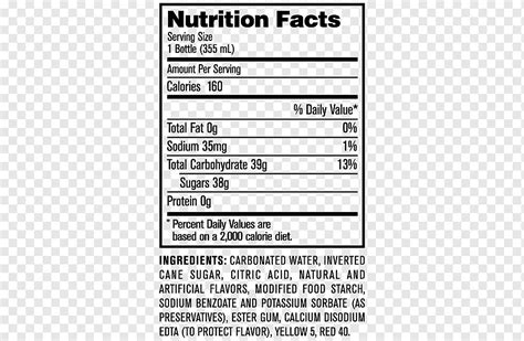 45 Nutrition Facts Label Coca Cola