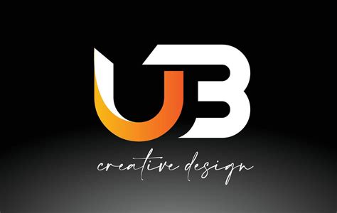 Ub Letter Logo With White Golden Colors And Minimalist Design Icon